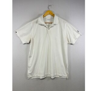 Golfcore Ashworth Mens Size S White Short Sleeve Pique Performance Polo Shirt